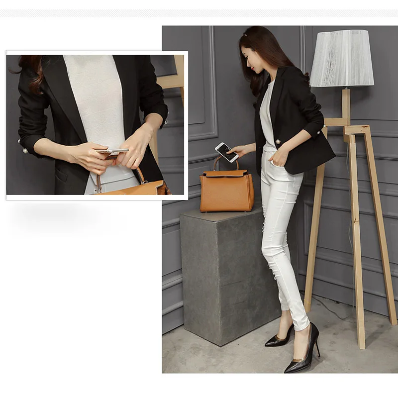 Yellow Black Women Blazer 2022 Spring Autumn Ladies Business Office Suit Jackets Female Single Button Blazers Tops Coat S-XXL