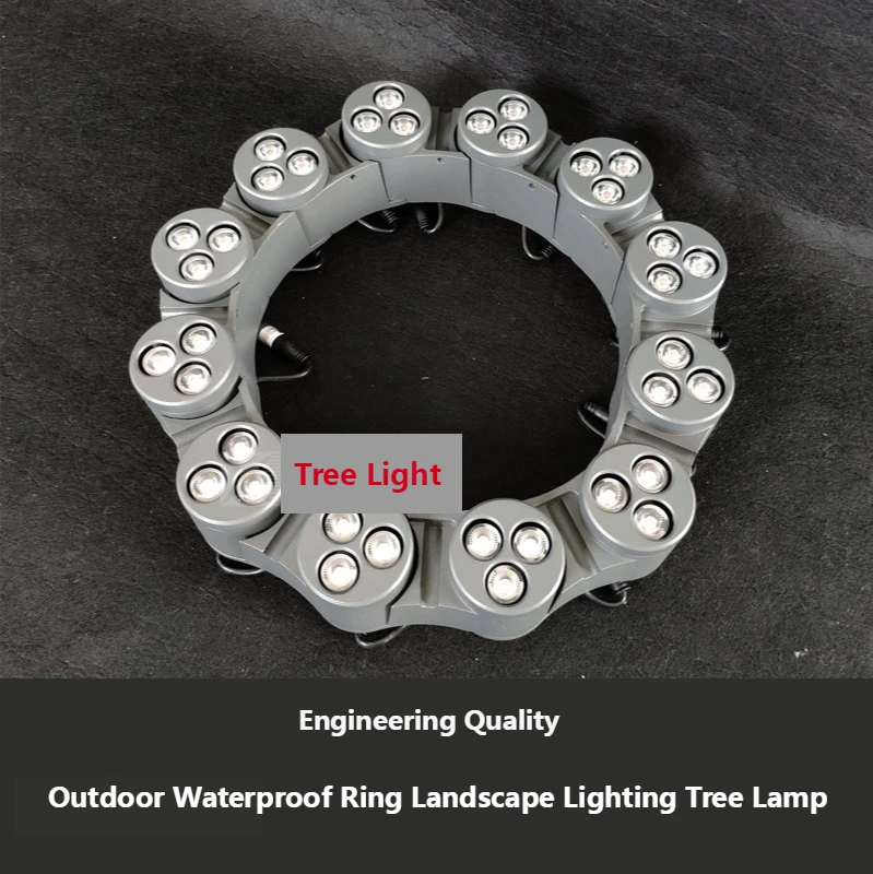 Led Tree Light  Pole Holding Lamp Single Color Golden Yellow Light 3W Outdoor Waterproof Hoop Ring Landscape Lighting Lamp 3W