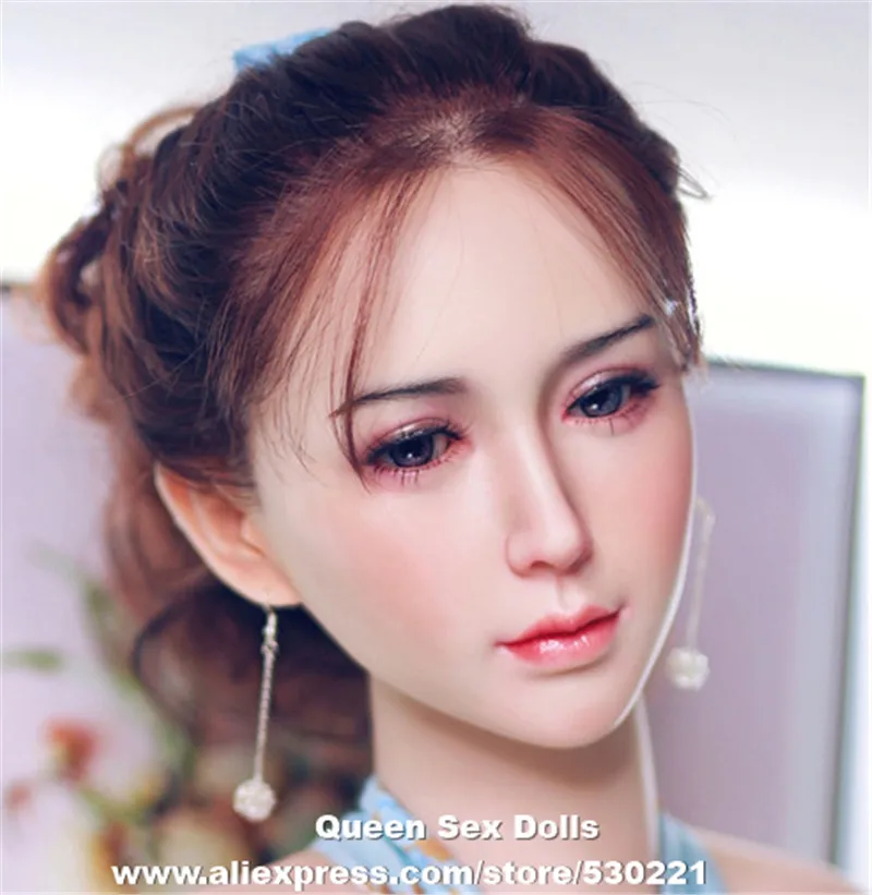 

NEW JYDOLL Implanted Hair And Eyebrow Silicone Sex Doll Head For TPE Lifelike Adult Dolls Sexy Toys For Man