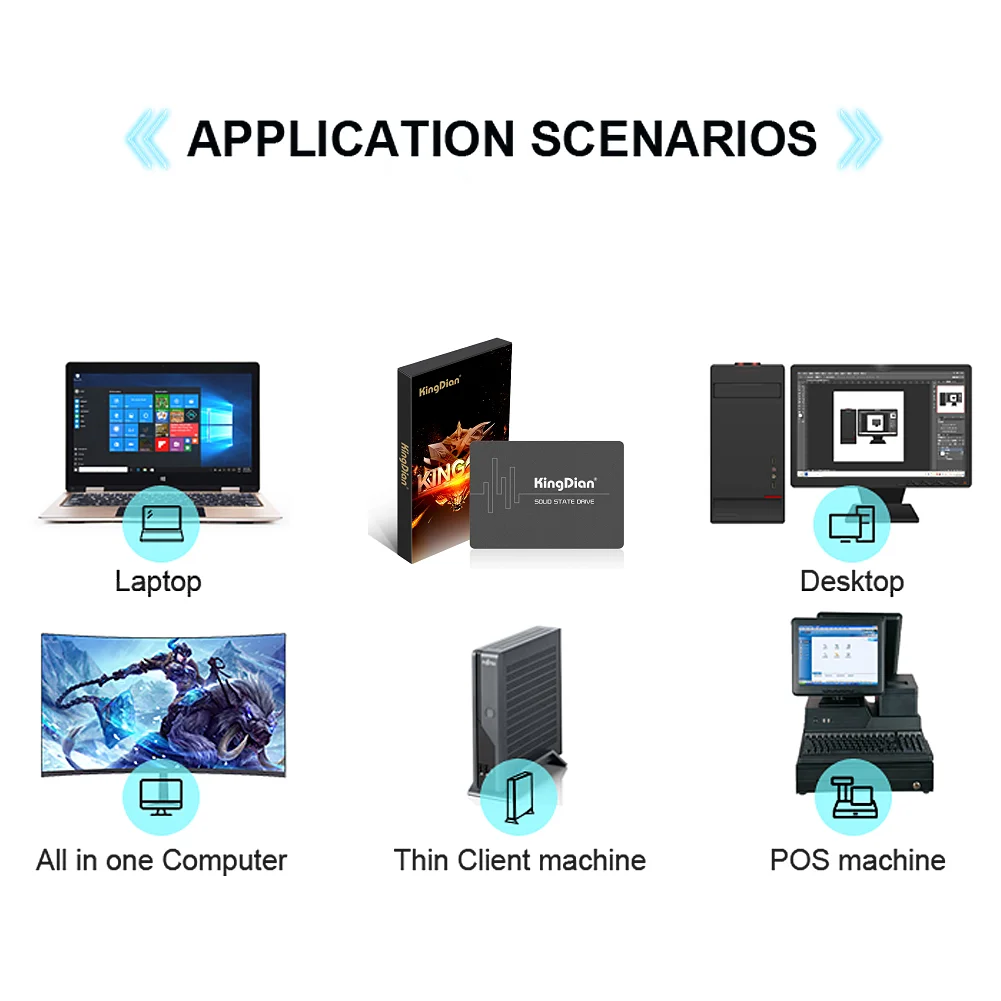 KingDian SSD 60GB 120GB 128GB 240GB 256GB 480GB 512GB 1TB 2TB Internal SSD - SATA III 6 Gb/s, 2.5\