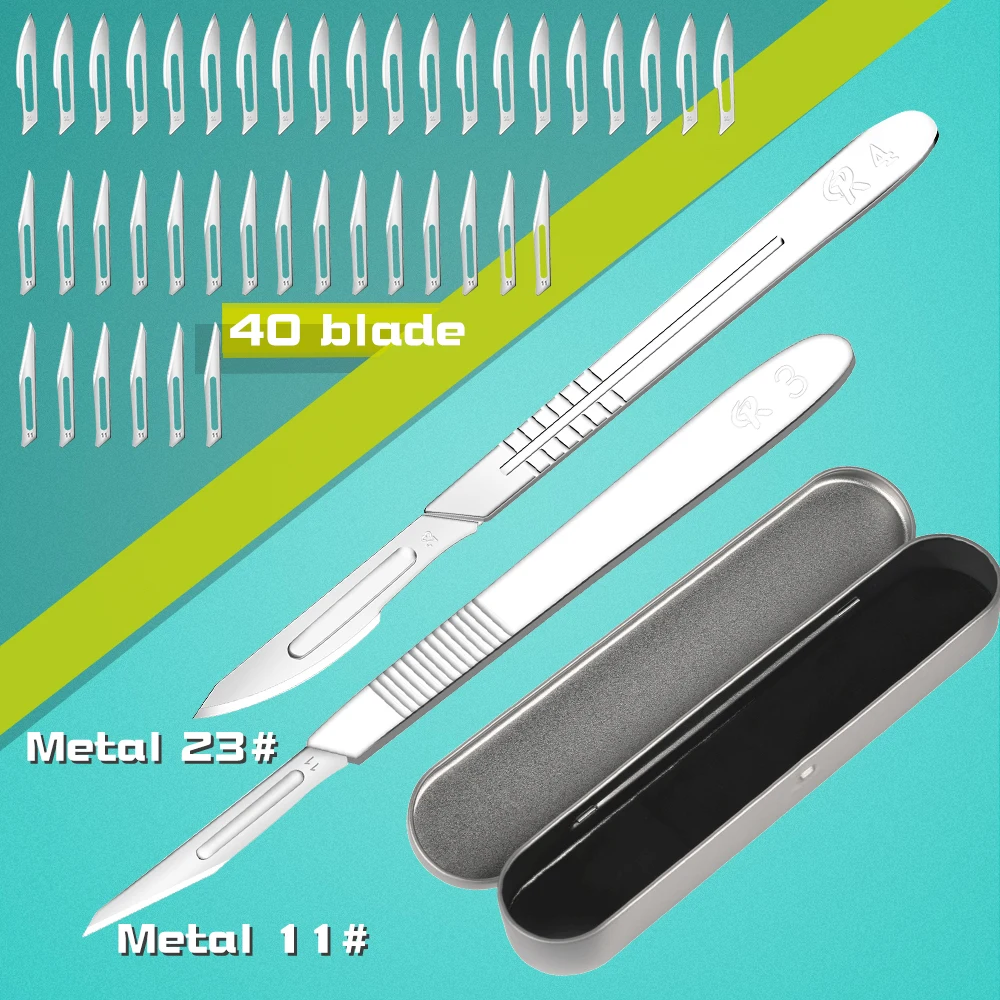 Manico in acciaio al carbonio Kit lama per bisturi chirurgici incisione fai-da-te coltelli artigianali utensile da taglio riparazione PCB chirurgia