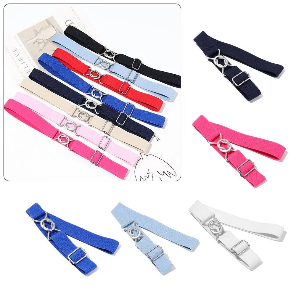 Wide Kids Belts Adjustable Leisure Candy Color Waist Belt Elastic Belts