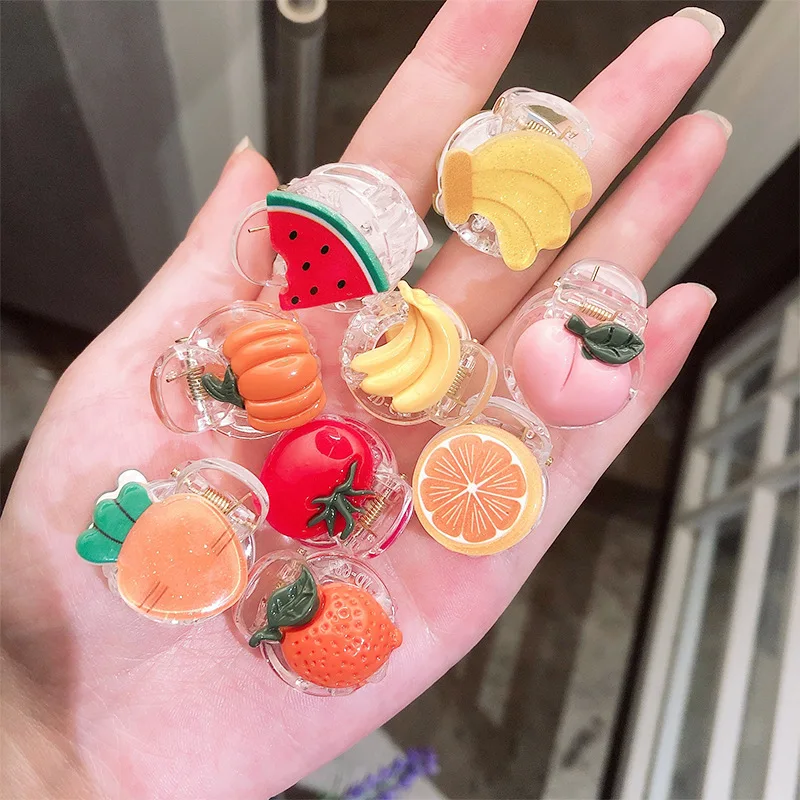 New cute Fruit vegetable transparent trumpet catch Hair Grip Barrettes Hairpin Hair Accessories for Women girl