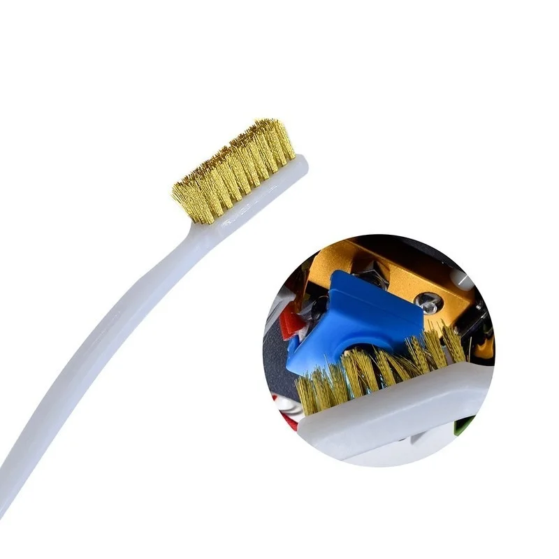 1-3Pcs Machine cleaning Tool Copper Wire Toothbrush Brush Handle For Nozzle Heater Block Hotend Cleaning Hot punch Parts