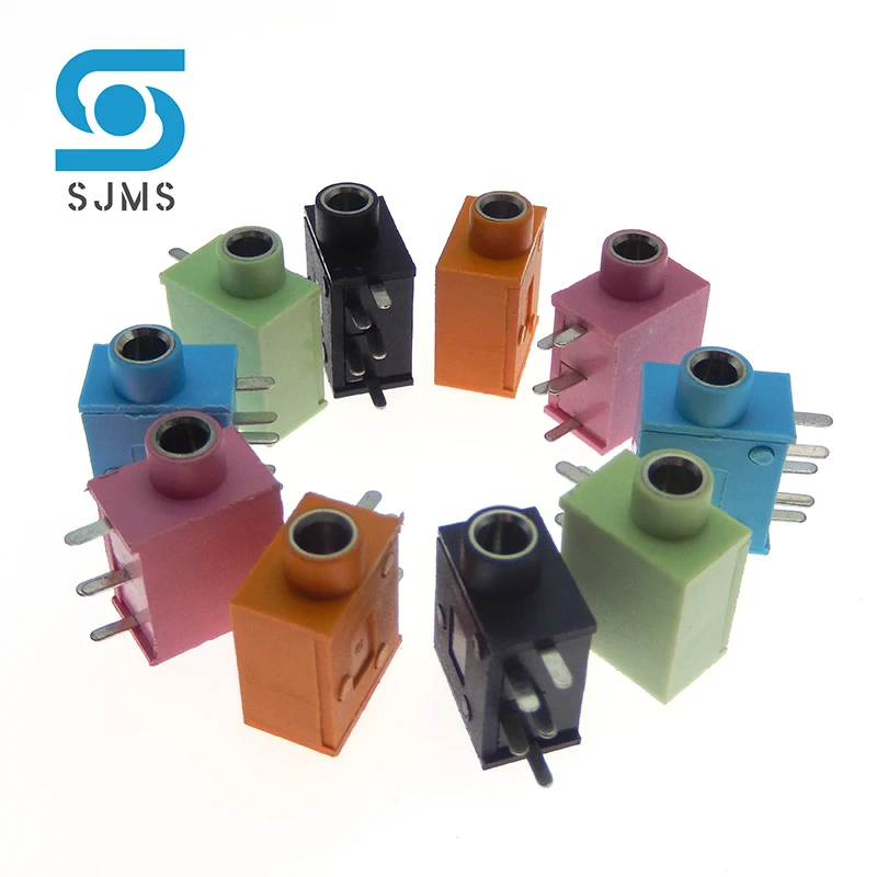 5/10Pcs Headphone Jack Socket PJ-325 3.5MM Stereo Female Socket 3.5 Audio Earphone Connector PJ325 Audio Jack Socket Multicolor