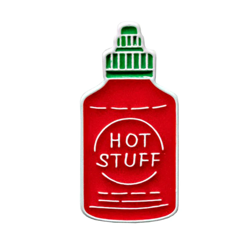 Sriracha Pin de solapa de esmalte de comida de salsa caliente, pancarta Linda divertida, Pin de cita positiva del cuerpo, regalo de joyería motivacional