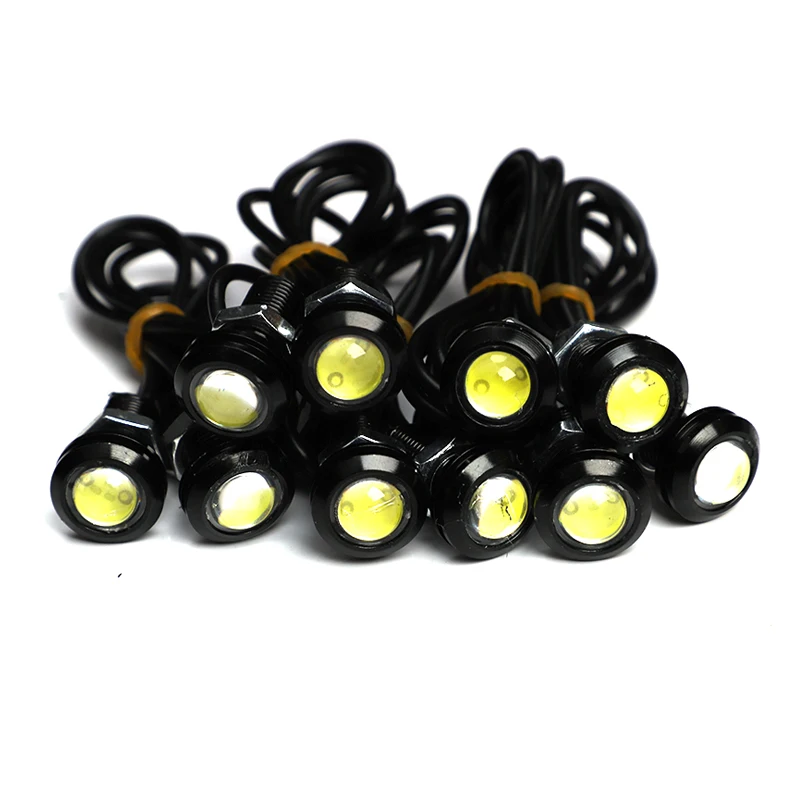 18MM coche ojo de águila DRL luces de circulación diurna LED 12V respaldo señal de estacionamiento de marcha atrás lámparas de automóviles DRL