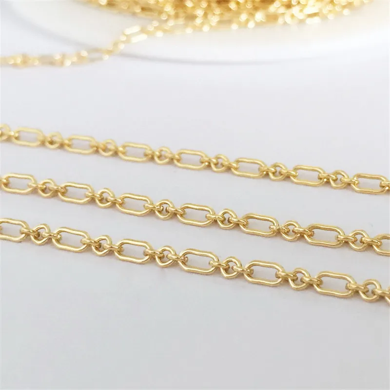 Real 14K Gold Filled Long and Short Chain 2MM Chain Necklace Gold jewelry Minimalist Gold Filled Chain DIY Jewelry