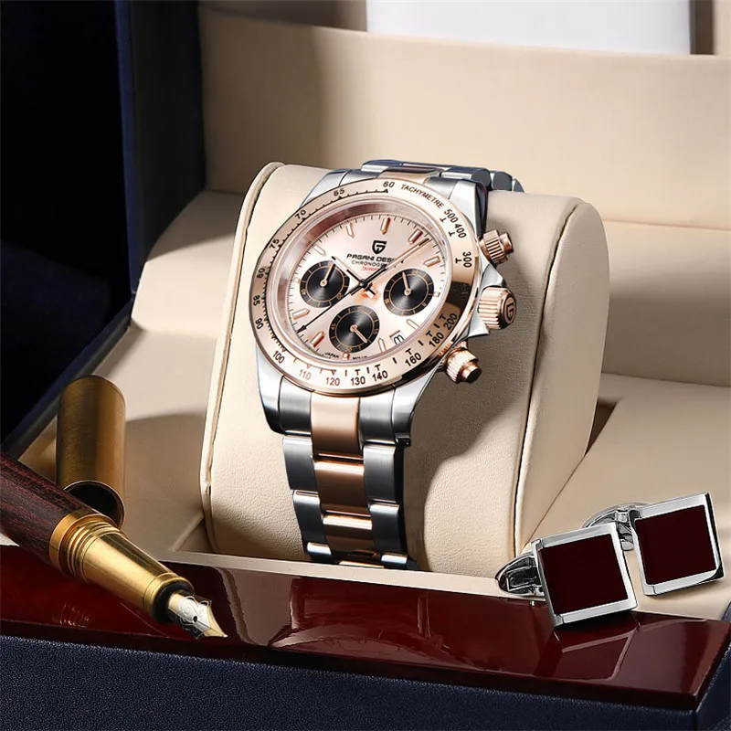 PAGANI UCO-Montre à Quartz de Luxe pour Homme, Marque Supérieure, Saphir, Miroir, Chronographe, Acier Inoxydable, Étanche, Militaire