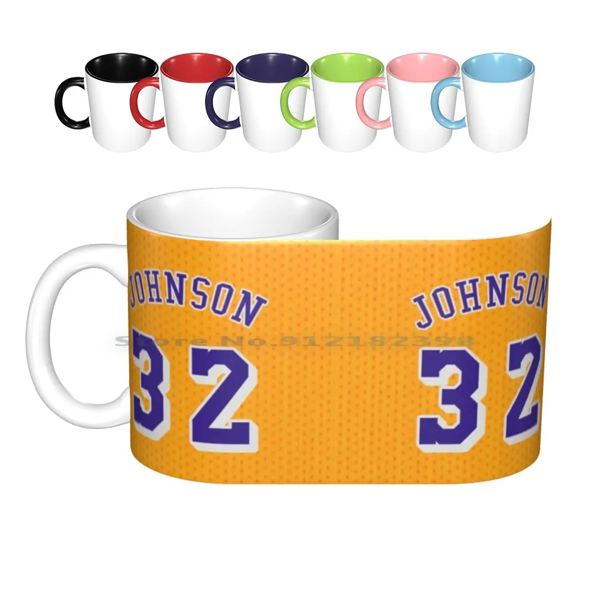 Magic Johnson Jersey Keramische Mokken Koffie Kopjes Melk Thee Mok Sport Basketbal Mvp Sport Atleet Portret Coverart Cover Art