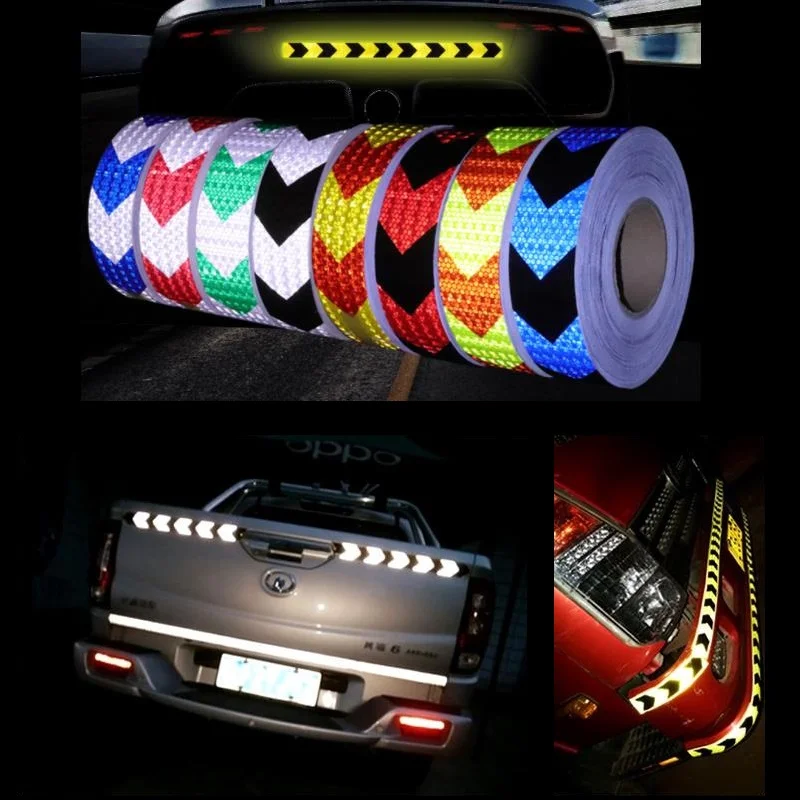 Reflective Safety Warning Tape, Night Reflector Sticker, Car Guiding, Adhesive