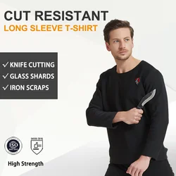 Equipamento de proteção pessoal anti-corte resistente manga longa t-shirts auto-defesa guarda-costas roupas de polícia masculino feminino