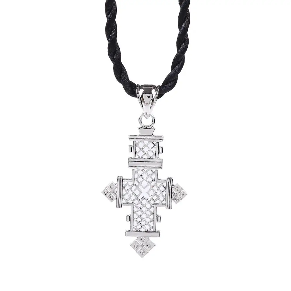 24K Gold Color African Cross Pendant Necklace For Ethiopian Women Jewelry Gifts