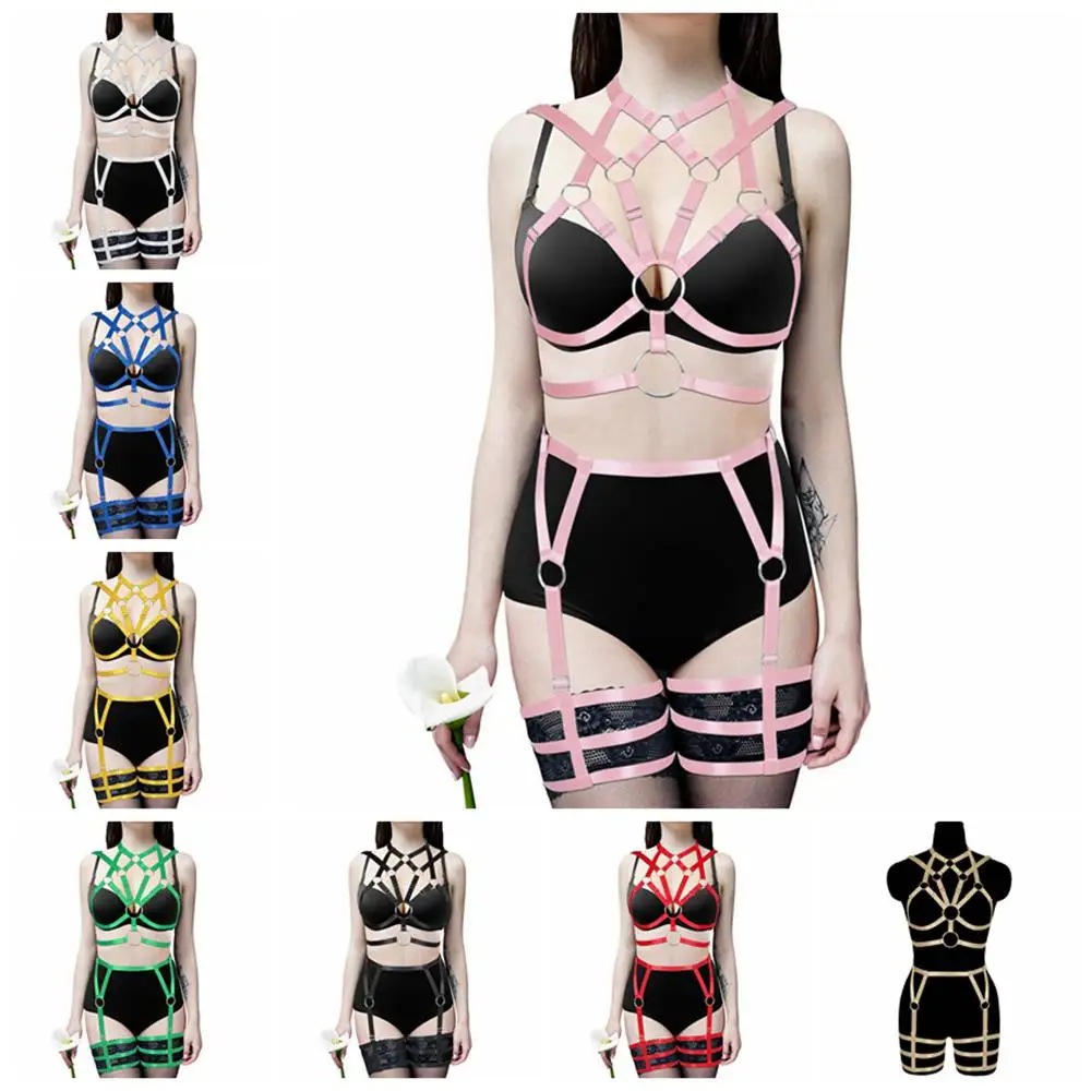 

2pc Women's Underwear Sexy Lingerie Set Exotic Costume Harness Fashion Dress Dance Rave Accessories Punk Goth Sword Belt Garters