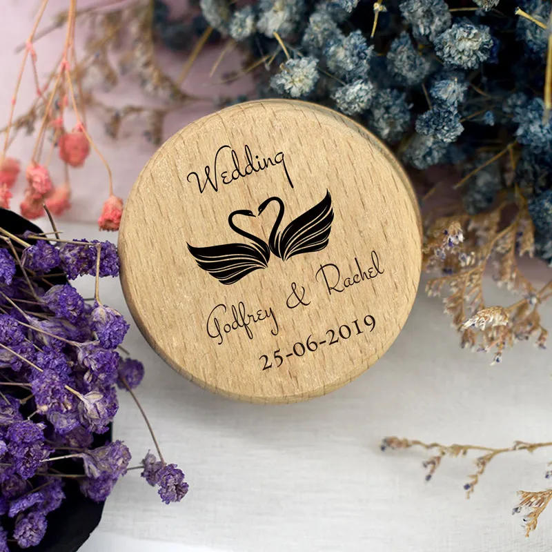 Personalized Rustic Wedding Wood Ring Box Holder Custom Your Names and Date Wedding Ring Bearer Boxes