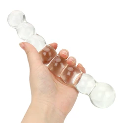 27-37mm szklane kulki analne Butt Plug dla kobiet Dildo pochwy Dilator kobiece zabawki erotyczne do masturbacji mężczyzn 18 zabawy dla dorosłych produkt erotyczny