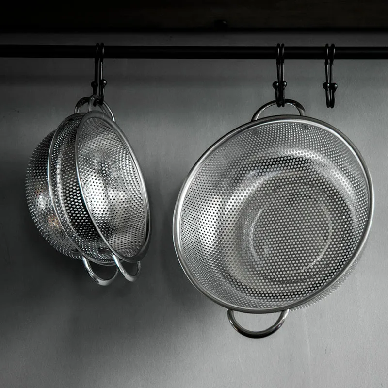 스테인레스 스틸 메쉬 마이크로 천공 여과기, 손잡이가 있는 주방 여과기, 배수 바구니, 주방 액세서리