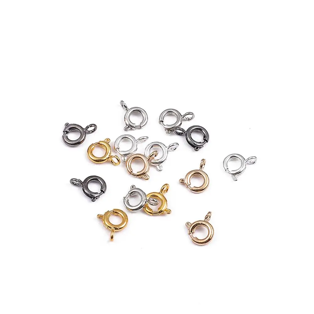 10-20pcs/lot Gold Spring Ring Clasp With Open Jump Ring Jewelry Clasp For Chain Necklace Bracelet Connectors Jewelry Making