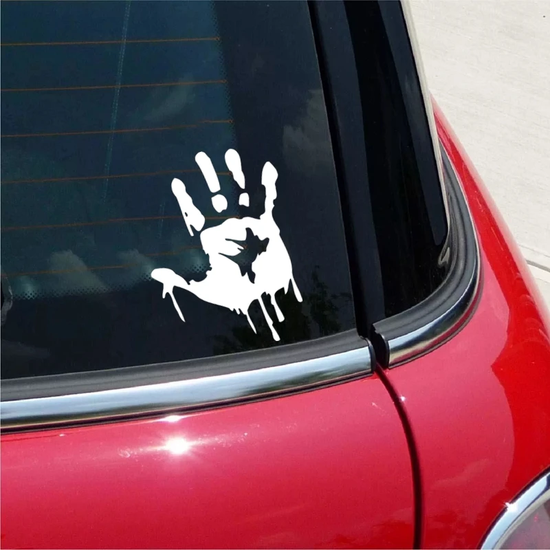 S61007 # Die-Cut Vinyl Decal HAND PRINT Car Sticker Waterproof Auto Decors on Car Body Bumper Rear Window