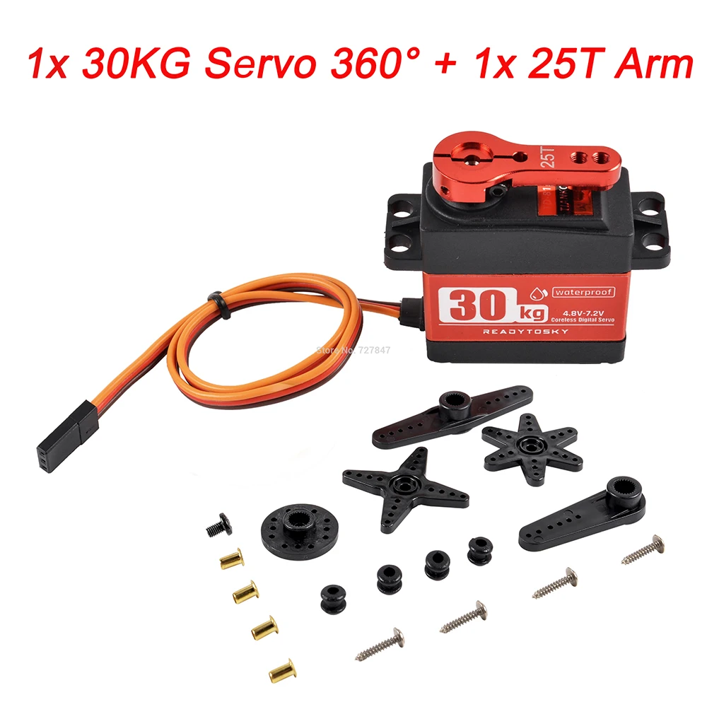 Waterdicht 180/270/360 Graden 20Kg 25Kg 30Kg 35Kg 60Kg Grote Koppel Digitale Coreless Servo aluminium Metalen Tandwielen 25T Arm Rc Auto