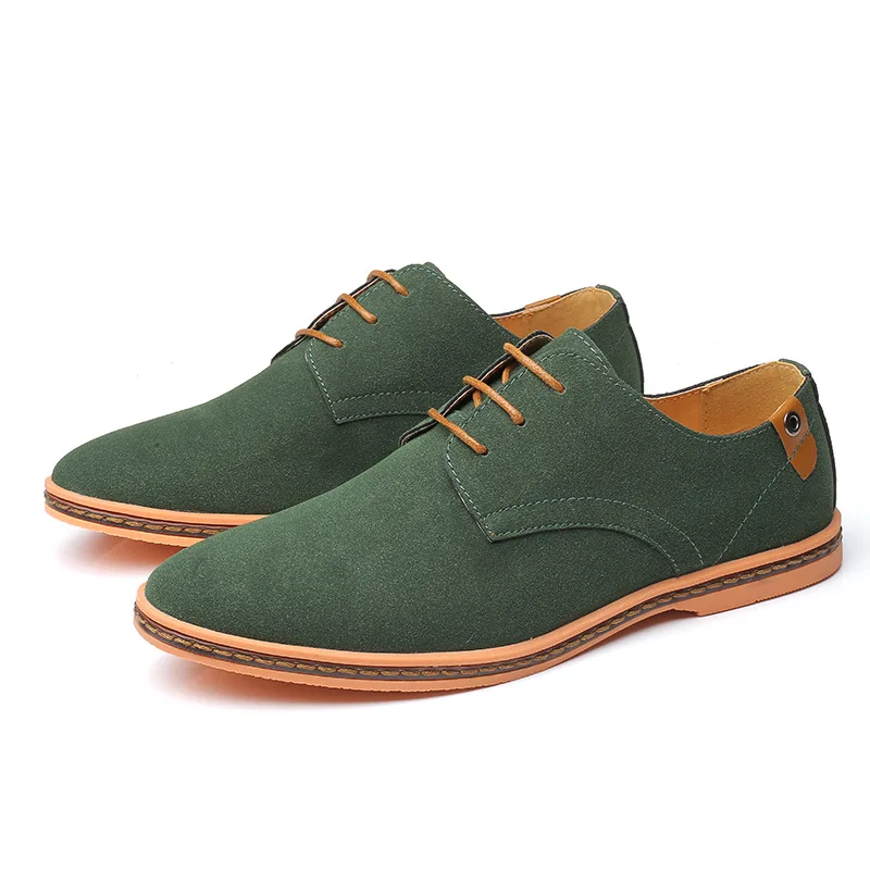 2022 Spring Suede Leather Men Shoes Oxford Casual Shoes Classic Sneakers Comfortable Footwear Dress Shoes Large Size Flats