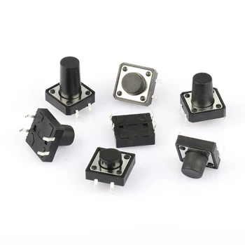 Micro-interrupteur tactile DIP 4 broches, 12x12, 12x4.3mm, 5mm, 6mm, 7mm, 8mm, 9mm, 10mm, 12, 50 pièces MM