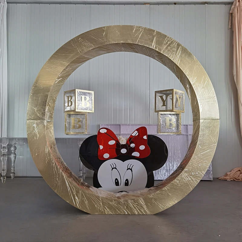 Customized Round Acrylic Backdrop Arch Stand, Wedding Arch Backdrop Stands for Wedding Events Party Decorations