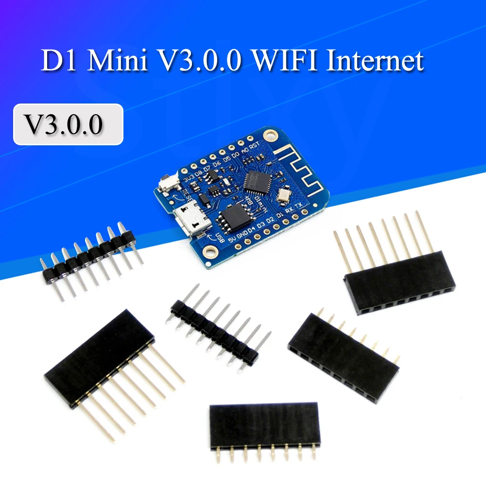 Wemos D1 Mini V3.0.0 WIFI Internet of Things Development Board Based ESP8266 CH340 CH340G 4MB For Arduino Nodemcu V2 MicroPython