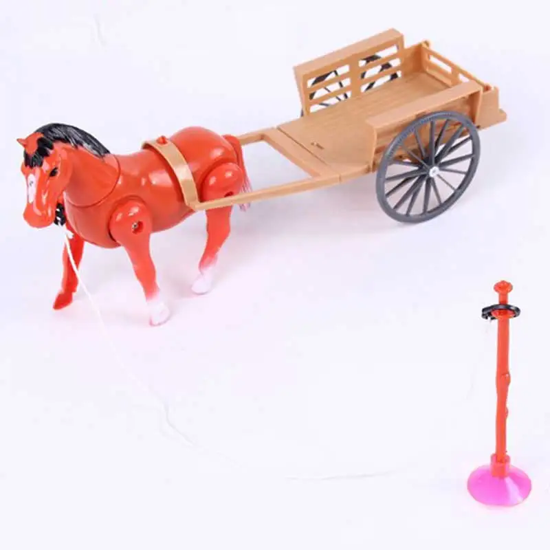 Electronic Horse Toy Robot Pony Pet Pulling Carriage Around Running Walking Electric Animal Toys For Kids Birthday Xmas Gifts