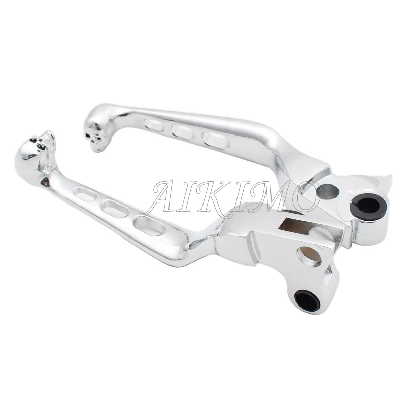 Aluminum Skull Style Brake Clutch Lever Handlebar For Harley Sportster Softail Night Train Fatboy Electra Glide Custom