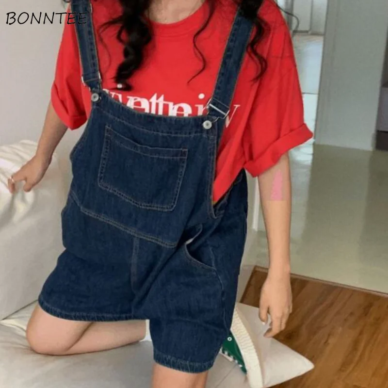 

Women Rompers Y2k Young Summer Wide Leg Hipster All Match Loose Fashion College Street Wear Casual Denim Girlish Chic Streetwear