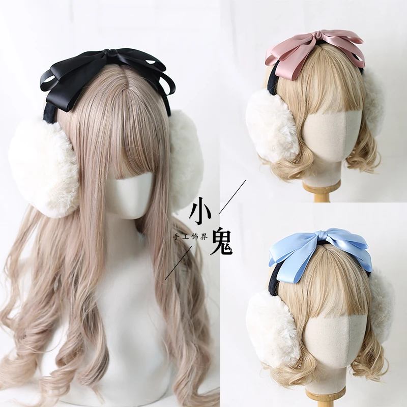 Japanese bow earset female winter cute students cycling warm ear protection earmuffs antifreeze earmuffs ear caps