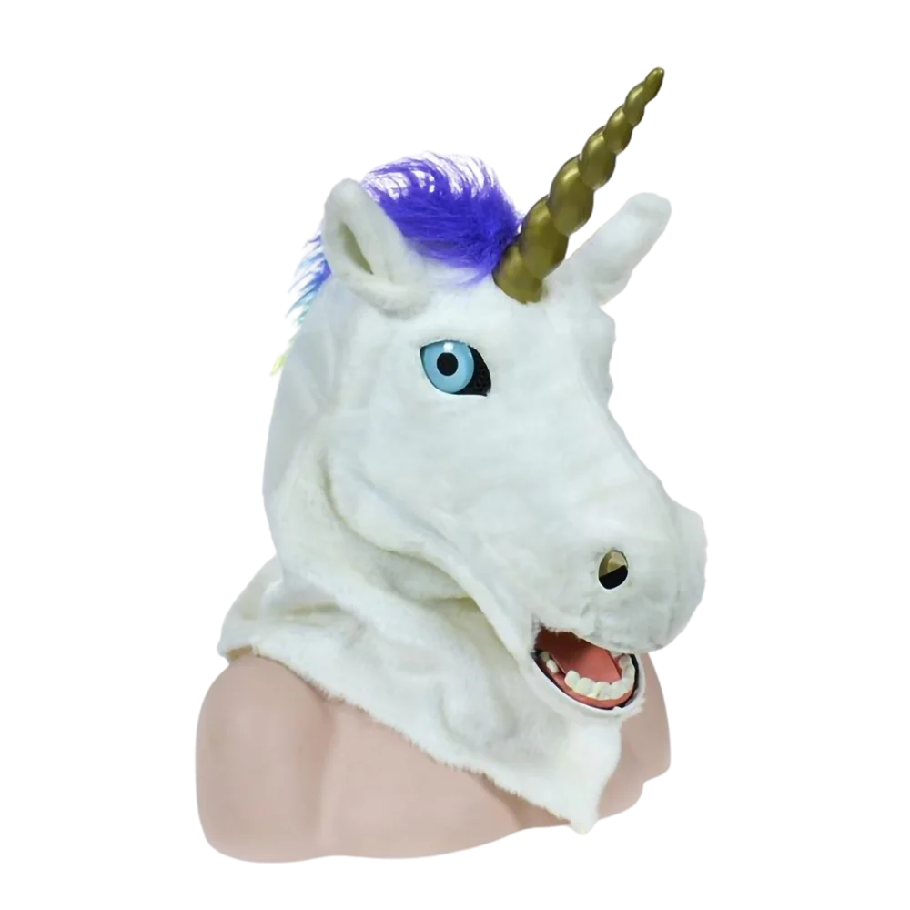 HuiTai Halloween Creepy Animal Head Unicorn Mask costume