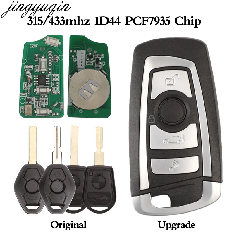 

Jingyuqin 5pcs EWS Flip Remote Modified Car Key 315/433MHz PCF7935AA ID44 For BMW E38 E39 E46 M5 X3 X5 Z3 Z4 HU58 HU92 4 Buttons