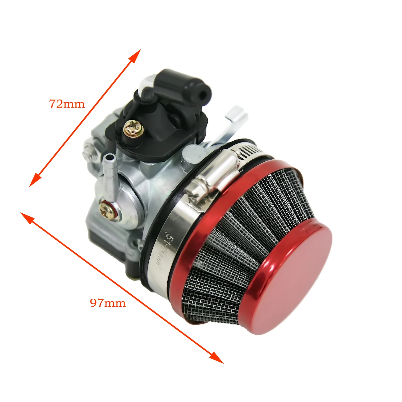 sthus Red High Performance Air Filter Carburetor For 49cc 60cc 80cc Motorized Bike