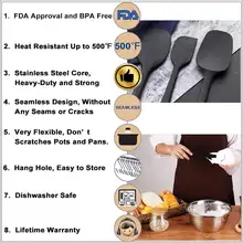 6 Silicone Spatulas Non-Stick Heat-Resistant #3