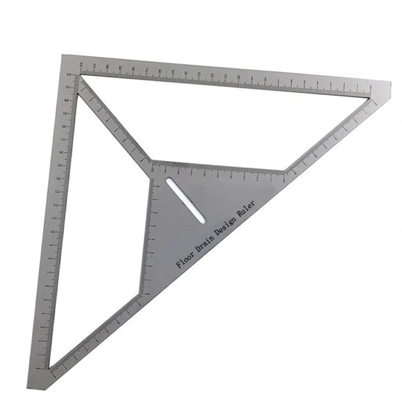 HotXYZ Multi-function Floor Drain Ruler Precisely Triangle Ruler Stainless Steel Durable Angle Craftsman Flower Pattern Tile