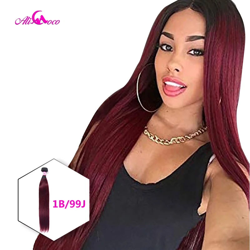 Pelo Liso Peruano Ali Coco 8-30 pulgadas 1/3/4 Paquetes de Cabello Natural # 2/ # 4/ # 613/ Extensiones de cabello humano Extensiones de cabello no Remy