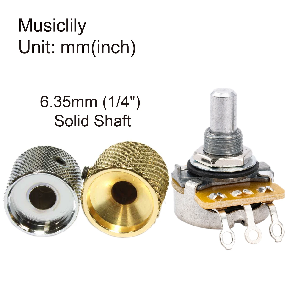 CTS 450 Series A250K Solid Shaft Guitar Pots Audio Taper Potentiometer for USA Electric Guitar and Bass, 10% Tolerance(Set of 2)