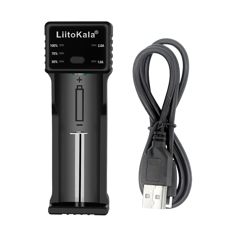 LiitoKala Lii-100C 18650 Battery Charger 2A Smart Charge USB 26650 18350 21700 26500 4.2V Li-ion Rechargeable Battery Charger