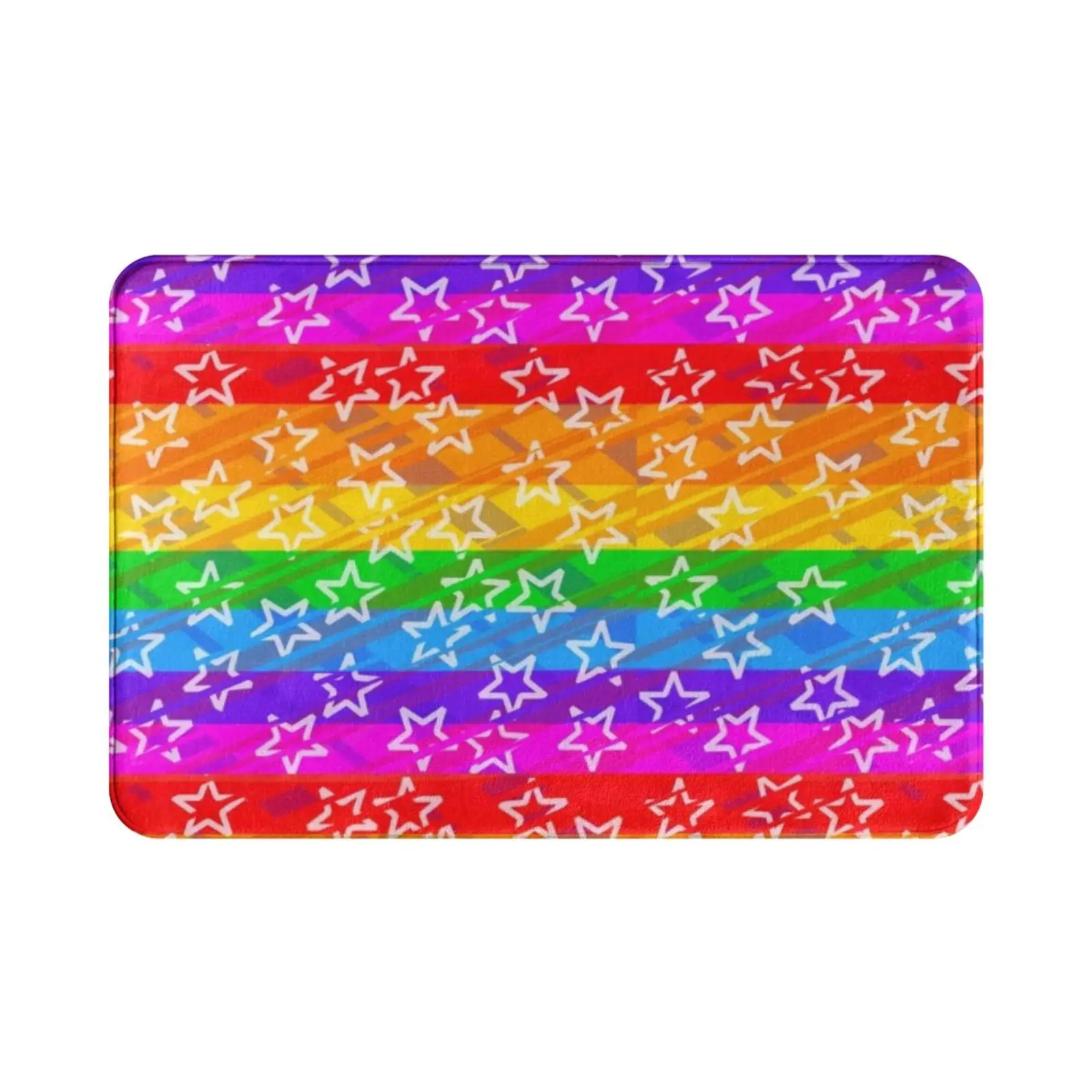 Distressed Rainbow Flag Carpet Mat Rug Cushion Soft Rainbow Flag Pride