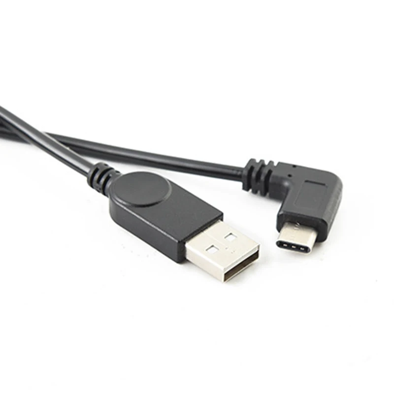 Lingable Right Angle 90 Degree USB 2.0 A Male to Type Coiled USB C Cable 1.5M USB-C Adapter Cabo Portable USB Connector
