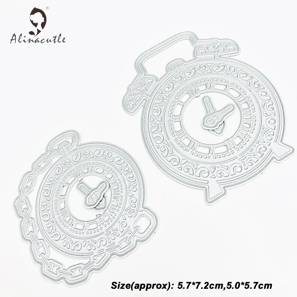 Metal Stamp Dies 2pc Clock Time Scrapbooking Paper Craft Handmade Card Album Punch Art Cutter Aliancraft 20102325