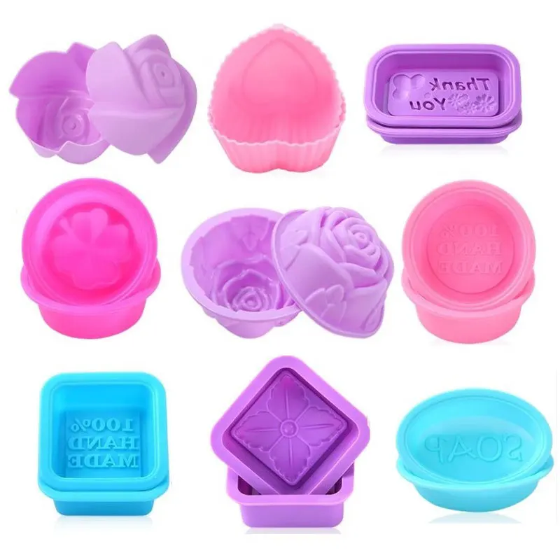 9Pcs stili diversi stampo per sapone stampo in Silicone 3D per torta fai da te cioccolato Panna terracotta budino gelatina stampi per sapone da forno