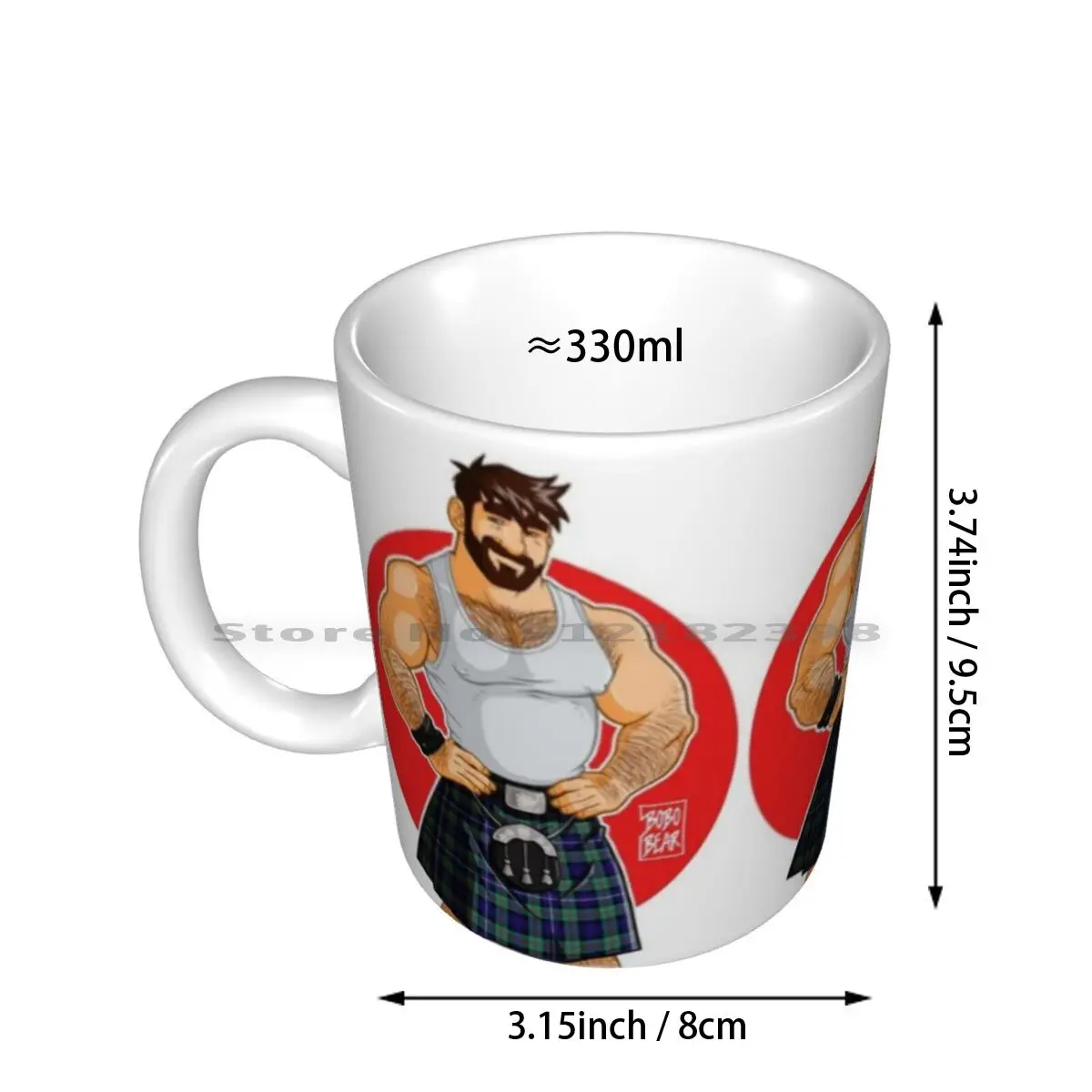 Adam Likes Kilts Ceramic Mugs Coffee Cups Milk Tea Mug Bobobear Bobobearart Bobo Bear Bobo Nisi Bear Gay Gay Bear Gayart Gay