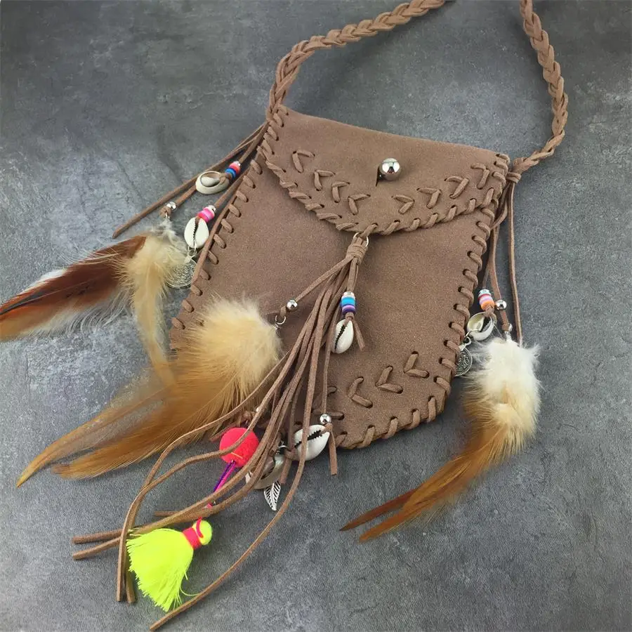 Vintage Bohemian Skull Fringe phonBags Chain Women Shoulder Messenger Crossbody Bag Boho Hippie Gypsy Women's Handbags free Gift