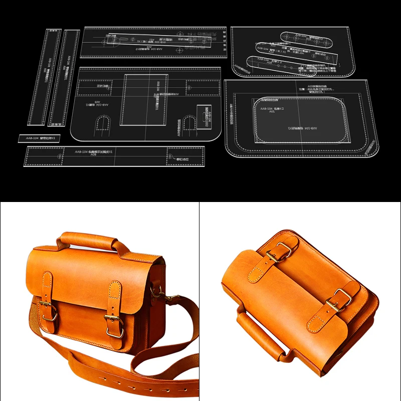 

DIY handmade leather making template acrylic Single Lovely Shoulder Bag Satchel version pattern design female Package mould