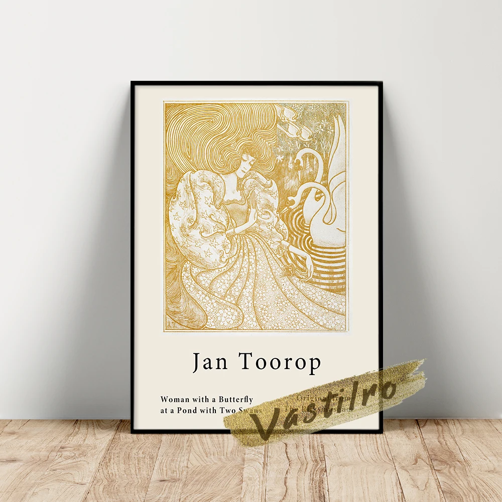 

Jan Toorop Exhibition Museum Poster Retro Wall Art Canvas Painting Vintage Prints Art Home Room Decor Gift Gallery Wall Picture