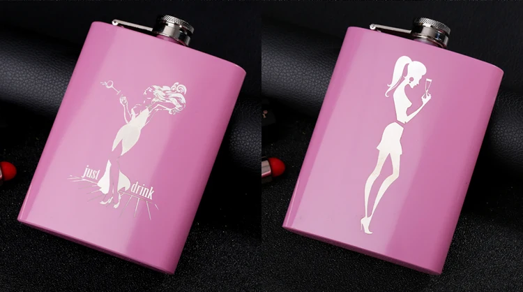 8 UNZEN Plum Rose Rot Metall Edelstahl Flachmann Für Frauen Dame Trinken Zitate Geschenk Mode Wein Topf Flagon LOGO Custom Laser – Detail 12