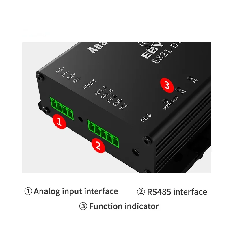 LoRa 433Mhz RS485 محول تناظري مودم لاسلكي 1 وات 8 كجم طويل المدى 4 أوضاع عمل Modbus RTU E821-DTU(2I2-400SL) XHCIOT